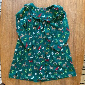 Beautiful Mini Boden Christmas dress, size 3-4T, green woodland, long-sleeved